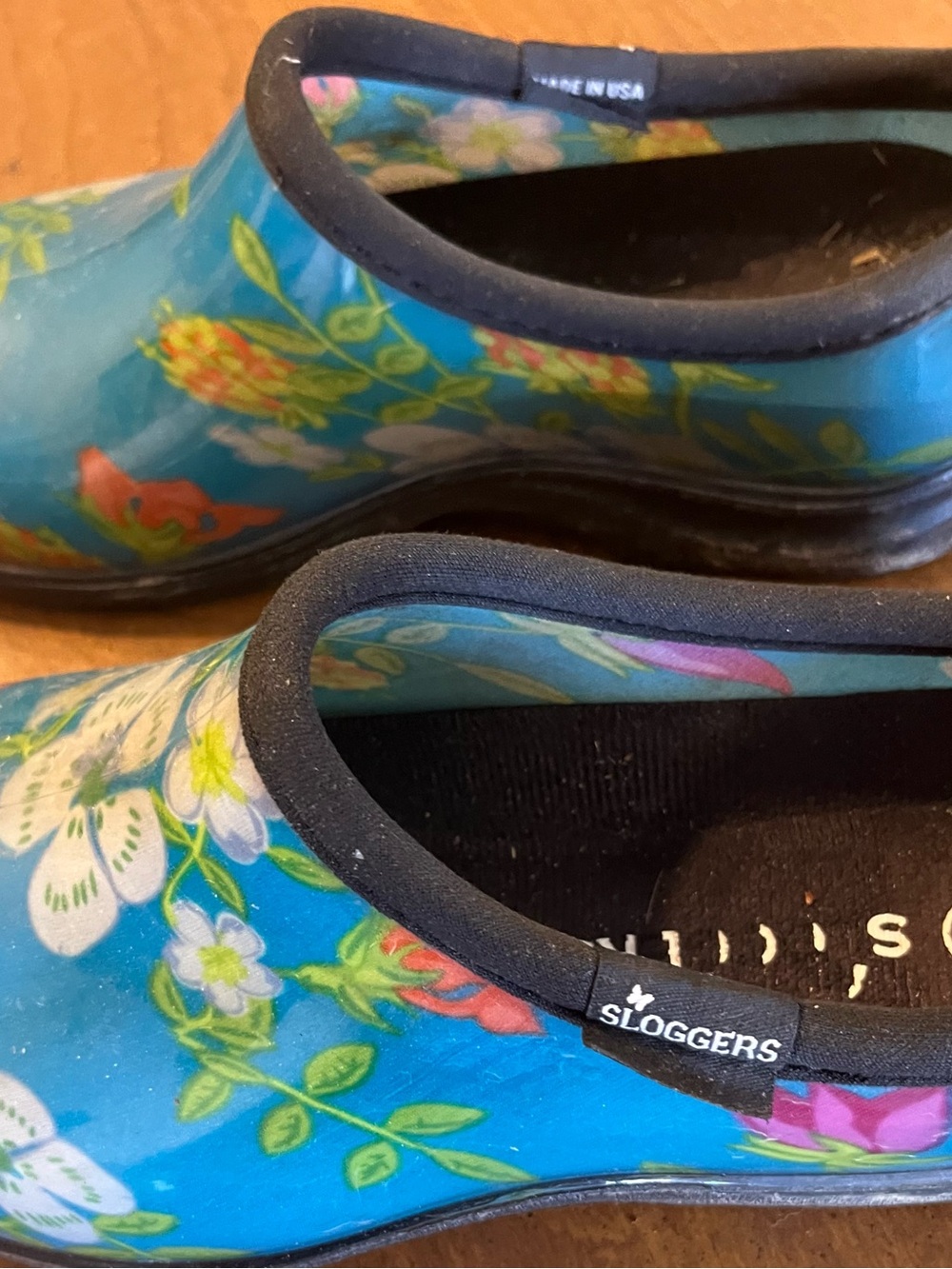 Sloggers Women's Teal Floral Waterproof Slip-On Clogs